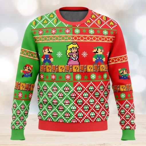 Super Mario Ugly Christmas Sweater Mario Luigi Princess Peach Ugly Sweater Mario Bros Video Game Christmas