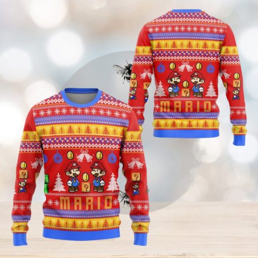 Super Mario Ugly Mario Luigi Princess Peach Christmas Sweater Bowser Mario Bros Video Game Xmas