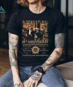 Supernatural 18th Anniversary Thank You For The Memories Signatures Christmas T Shirt