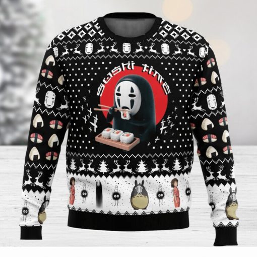 Sushi Time No Face Spirited Away Ugly Christmas Sweater 3D Printed Men And Women Christmas Hoiliday Gift