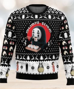 Sushi Time No Face Spirited Away Ugly Christmas Sweater 3D Printed Men And Women Christmas Hoiliday Gift