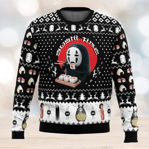 Sushi Time No Face Spirited Away Ugly Christmas Sweater 3D Printed Men And Women Christmas Hoiliday Gift