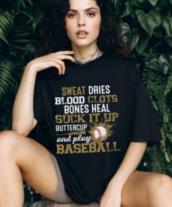 Sweat Dries Blood Clots Play Baseball Vintage Baseball T shirt Classic T Shirt