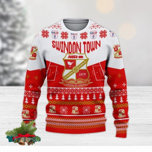 Swindon Town Snowflakes Tree Custom Name Ugly Christmas Sweater New For Fans Gift Holidays Christmas