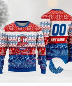 Sydney Roosters 3D Christmas Sweater 2023 Custom Number And Name