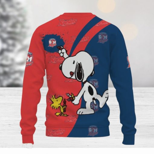 Sydney Roosters Snoopy Cute Heart American Sports Team Ugly Xmas Sweater AOP Gift Holidays