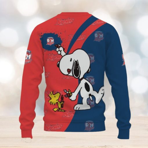 Sydney Roosters Snoopy Cute Heart American Sports Team Ugly Xmas Sweater AOP Gift Holidays