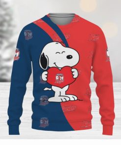 Sydney Roosters Snoopy Cute Heart American Sports Team Ugly Xmas Sweater Gift Holidays