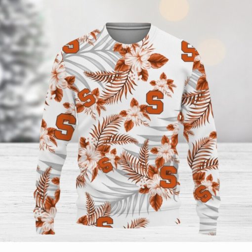 Syracuse Orange Tropical Patterns Ugly Christmas Sweater AOP Gift Holidays