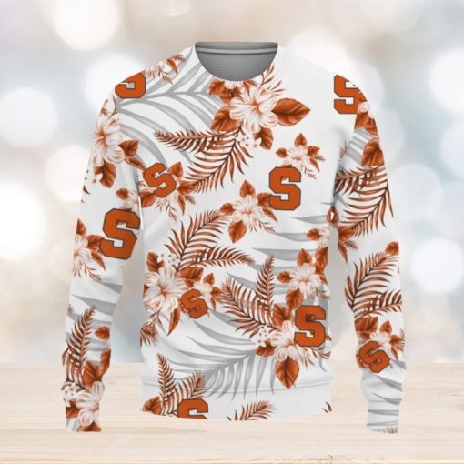 Syracuse Orange Tropical Patterns Ugly Christmas Sweater AOP Gift Holidays