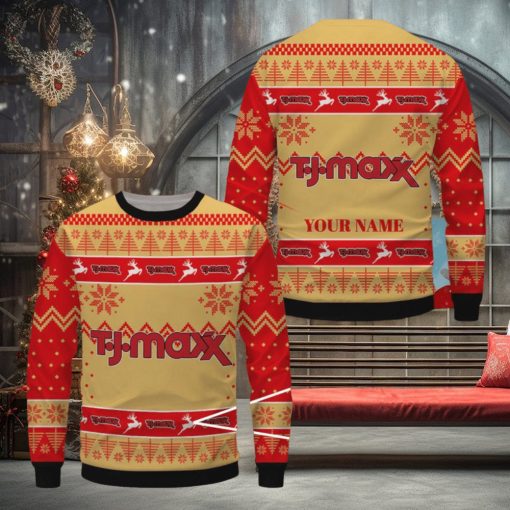 T.J. Maxx Ugly Christmas Sweater, Xmas Gift Ideas For Men Women Custom Name