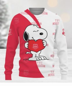 TFC Academy Snoopy Cute Heart American Sports Team Knitted Christmas Sweater Gift Holidays