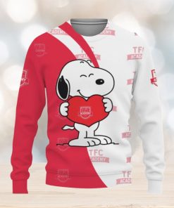 TFC Academy Snoopy Cute Heart American Sports Team Knitted Christmas Sweater Gift Holidays