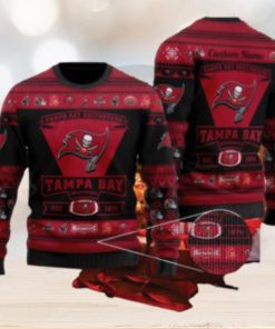 Tampa Bay BuccaneSan Francisco 49ers Football Team Logo Ugly Christmas Sweater AOP Textile Custom Name