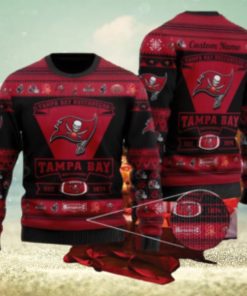 Tampa Bay BuccaneSan Francisco 49ers Football Team Logo Ugly Christmas Sweater AOP Textile Custom Name