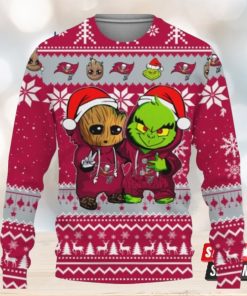 Tampa Bay Buccaneers Baby Groot And Grinch Best Friends Ugly Christmas Sweaters