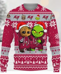 Tampa Bay Buccaneers Baby Groot And Grinch Best Friends Ugly Christmas Sweaters