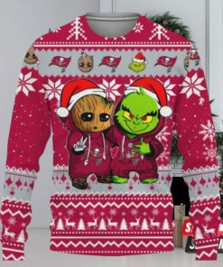 Tampa Bay Buccaneers Baby Groot And Grinch Best Friends Ugly Christmas Sweaters