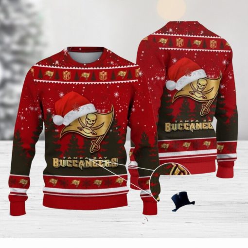 Tampa Bay Buccaneers Logo Wearing Santa Hat Christmas Gift Ugly Christmas Sweater Christmas Gift Ideas