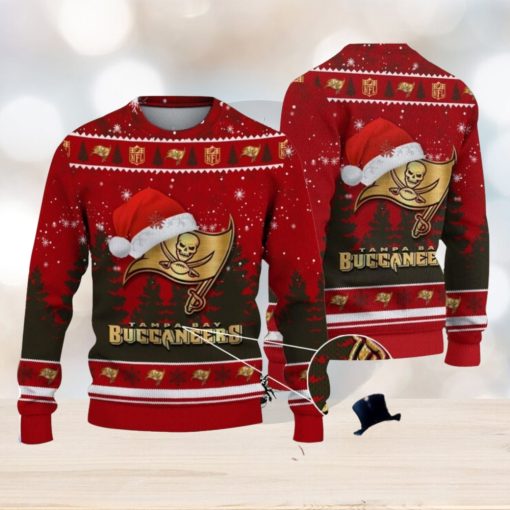 Tampa Bay Buccaneers Logo Wearing Santa Hat Christmas Gift Ugly Christmas Sweater Christmas Gift Ideas