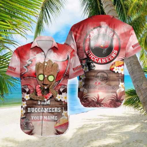 Tampa Bay Buccaneers NFL Hawaiian shirt Groot Funny Color Custom Name For Fans Gift