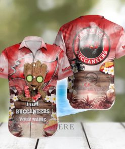 Tampa Bay Buccaneers NFL Hawaiian shirt Groot Funny Color Custom Name For Fans Gift