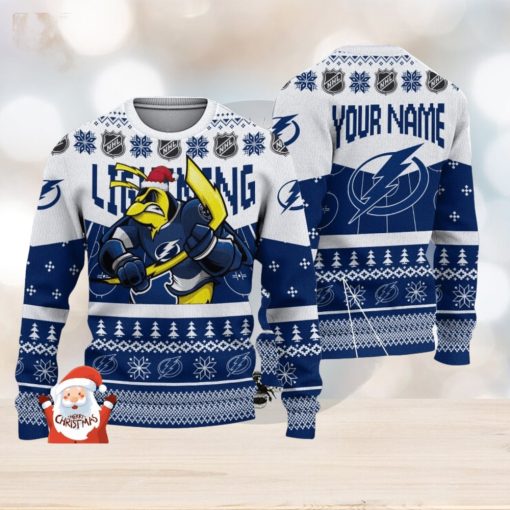 Tampa Bay Lightning 3D Ugly Christmas Sweater Christmas Holiday Gift Custom Name For Men And Women