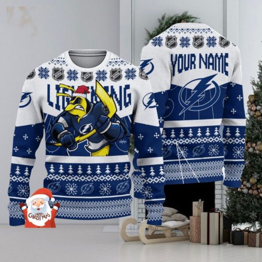 Tampa Bay Lightning 3D Ugly Christmas Sweater Christmas Holiday Gift Custom Name For Men And Women