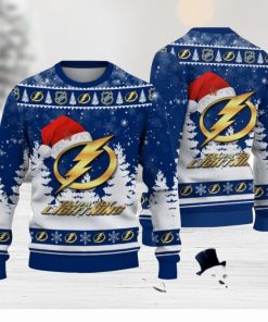 Tampa Bay Lightning Logo Wearing Santa Hat Christmas Gift Ugly Christmas Sweater Christmas Gift Ideas