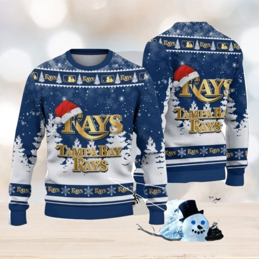 Tampa Bay Rays Logo Wearing Santa Hat Christmas Gift Ugly Christmas Sweater Christmas Gift Ideas