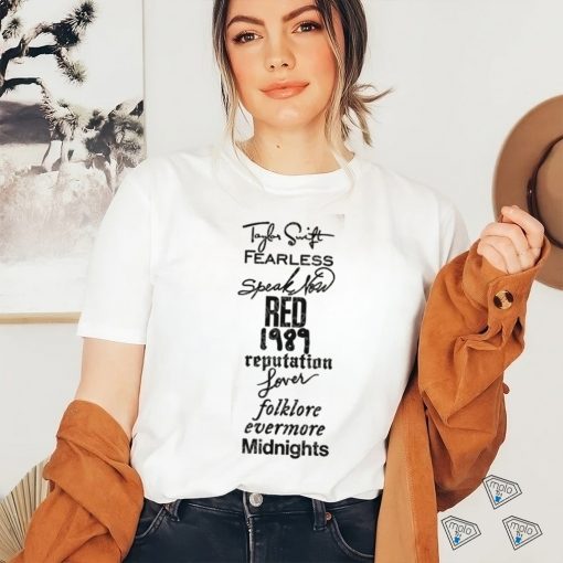 Taylor Swift Album List SHIRT