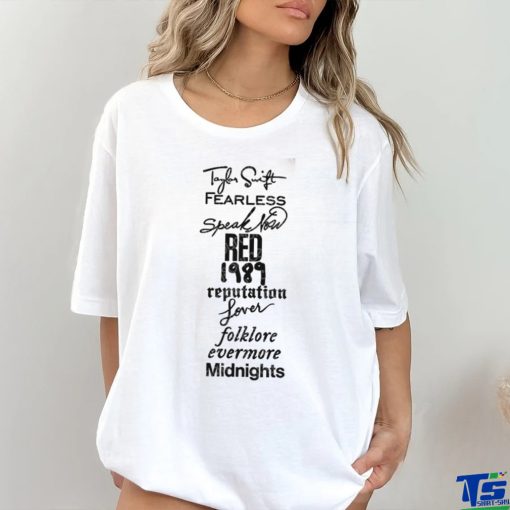 Taylor Swift Album List SHIRT