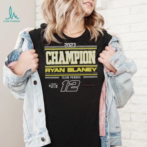 Team Penske Gray Ryan Blaney 2023 NASCAR Cup Series Champion Pit Road T Shirt