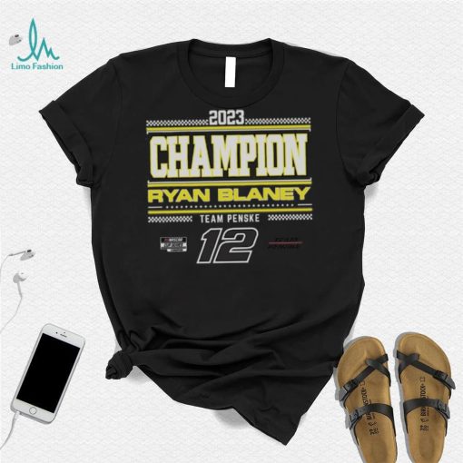 Team Penske Gray Ryan Blaney 2023 NASCAR Cup Series Champion Pit Road T Shirt