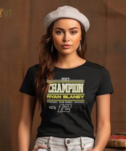 Team Penske Gray Ryan Blaney 2023 NASCAR Cup Series Champion Pit Road T Shirt