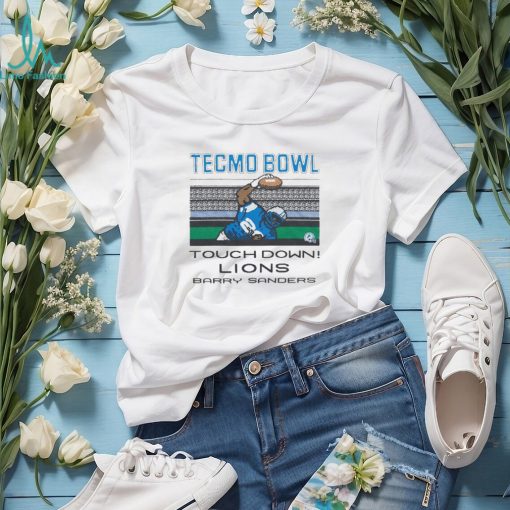 Tecmo bowl qb sack Detroit Lions Barry Sanders retro NFL shirt