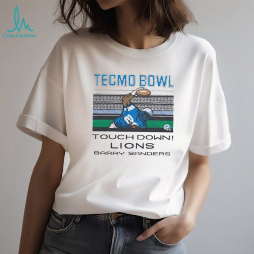 Tecmo bowl qb sack Detroit Lions Barry Sanders retro NFL shirt