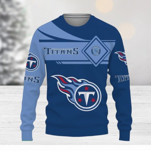 Tennessee Titans Curve Style – Logo Team Pride In Heart Ugly Christmas Sweater Gift Holidays