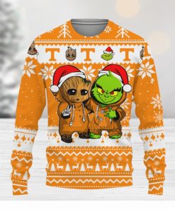 Tennessee Volunteers Baby Groot And Grinch Best Friends Football American Knitted Christmas Sweater