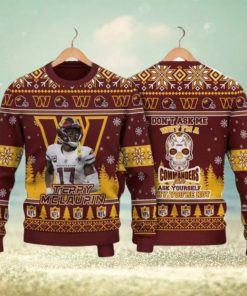 Terry McLaurin Washington Commanders Do Not Ask Me Why I Am A Commanders Fan NFL Christmas Ugly Sweater