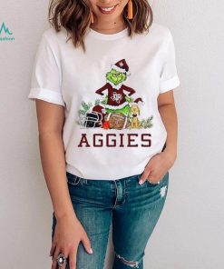 Texas A&M Aggies Grinch and Max dog funny Christmas shirt