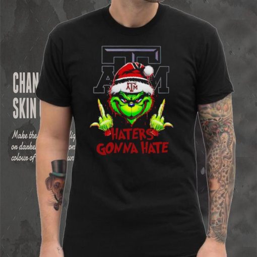Texas A&M Aggies Grinch middle finger haters gonna hate shirt