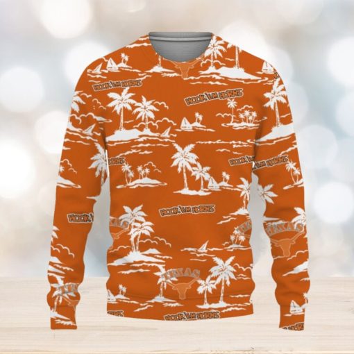 Texas Longhorns Aloha Hawaii Beach Knitted Xmas 3D Sweater Gift Holidays