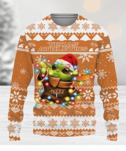 Texas Longhorns Baby Yoda Star Wars Sports Football American Ugly Xmas Sweater Gift Holidays