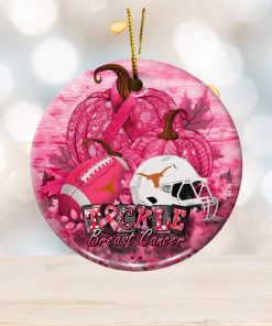 Texas Longhorns Circle Ceramic Ornament, Breast Cancer And Sport Team Ceramic Ornament