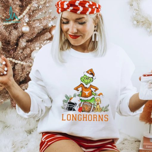 Texas Longhorns Grinch and Max dog funny Christmas shirt