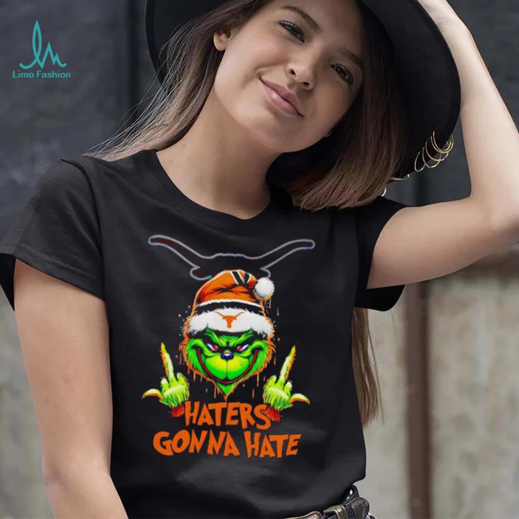 Texas Longhorns Grinch middle finger haters gonna hate shirt Texas Longhorns Grinch middle finger haters gonna hate shirt