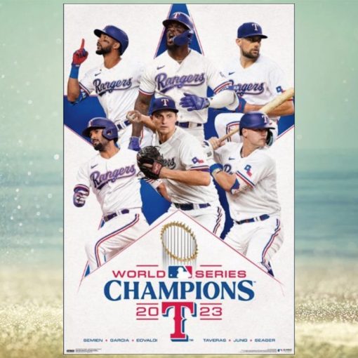 Texas Rangers 2023 World Series Champions Commemorative Wall Poster