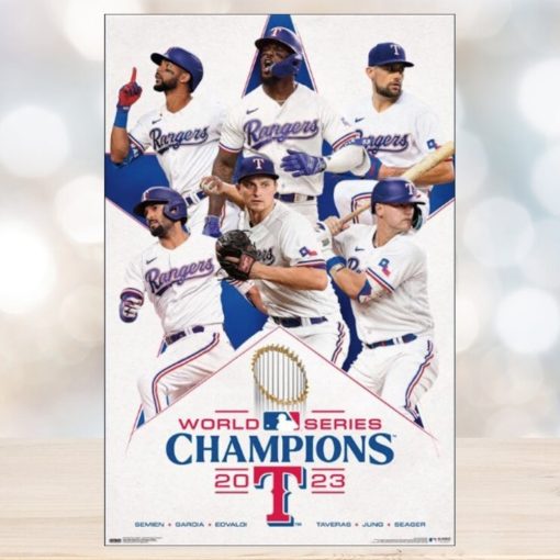 Texas Rangers 2023 World Series Champions Commemorative Wall Poster