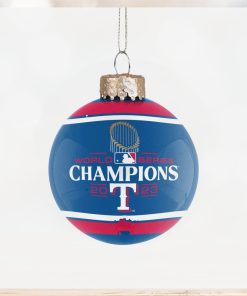 Texas Rangers 2023 World Series Champions Glass Ball Ornament